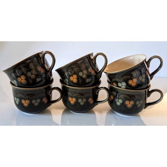Denby Oberon Coffee Tea Cup Lot Of 6 Discontinued Fine Stoneware Made In England - Picture 2 of 8